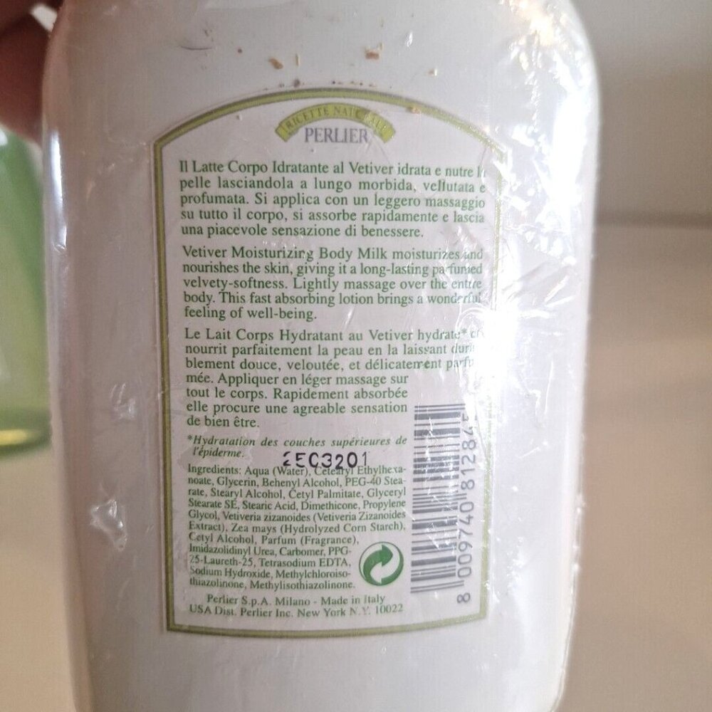 Perlier Vetiver Bath & Shower 8.4oz Moisturizing Body Milk 8.4oz 2 Lot - Picture 4 of 7